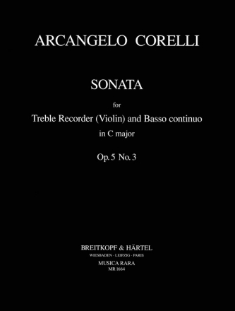 Sonate C-Dur op.5,3 fr Altblockflte und Bc