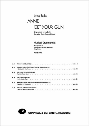 Annie get your gun Musicalquerschnitt fr SATB Chor und Klavier Partitur (dt/en)