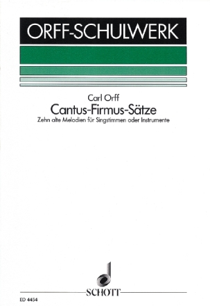 Cantus-firmus-Stze fr Gesang (Chor) oder Instrumente Partitur
