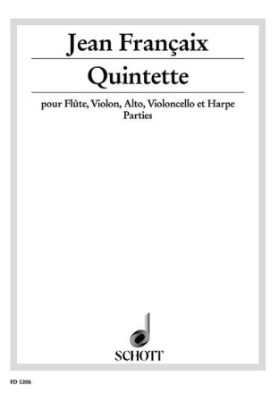 Qunitett fr Flte, Violine, Viola, Violoncello und Harfe Stimmensatz