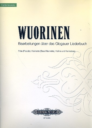 Bearbeitungen ber das Glogauer Liederbuch for lute (piccolo), clarinet, violoin and double bass Score and Parts