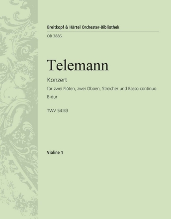 Concerto grosso B-Dur fr 2 Flten, 2 Oboen, Streicher und Bc Violine 1