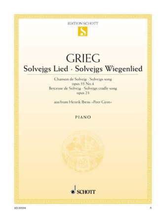 Solvejgs Lied - Solvejgs Wiegenlied op. 55/4 and op. 23 fr Klavier