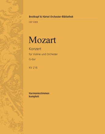 Konzert G-Dur KV216 fr Violine und Orchester Harmonie