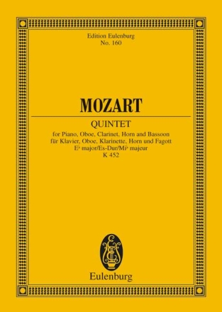 Quintett Es-Dur KV452 fr Oboe, Klarinette, Horn, Fagott und Klavier Studienpartitur