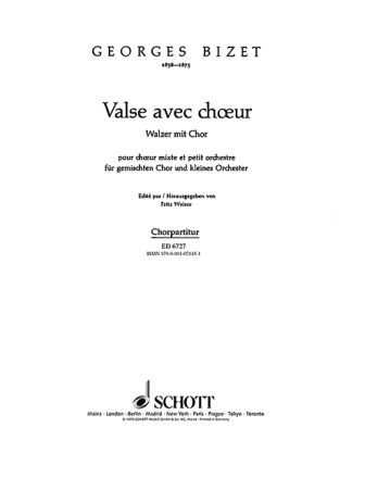 Valse avec choeur fr gemischten Chor (SATB) und kleines Orchester oder Klavier Chorpartitur