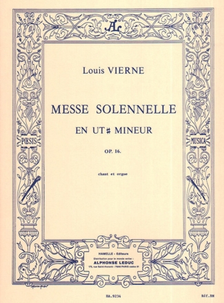Messe solennelle ut diese mineur op.16 pour satb choeur et 2 orgues partition