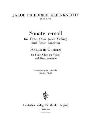 Sonate c-Moll fr Flte, Oboe (Violine) und Bc