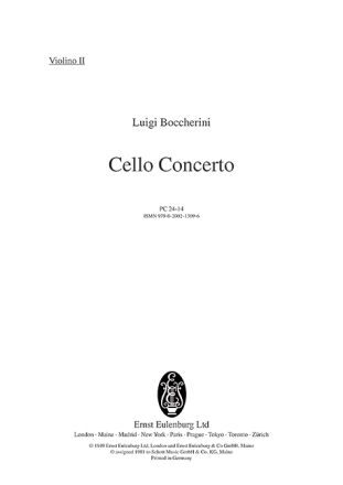 Konzert B-Dur fr Violoncello und Orchester Violine 2