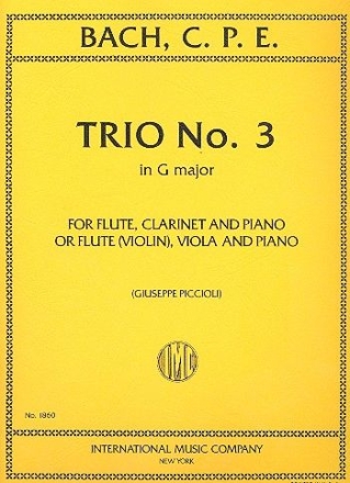 Trio G major no.3 for flute, clarinet and piano (or violin, viola and piano)