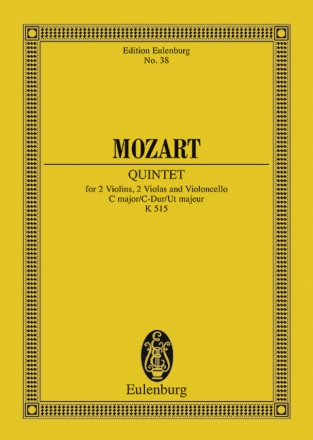Quintett C-Dur KV515 fr 2 Violinen, 2 Violen und Violoncello Studienpartitur