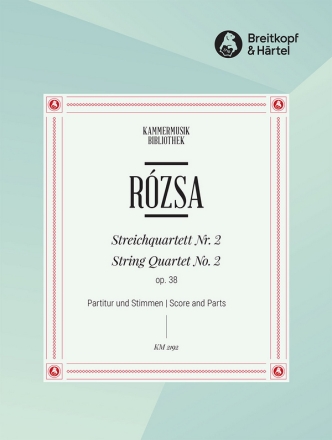Streichquartett Nr. 2 op.38 (1981) fr 2 Violinen, Viola und Violoncello Partitur und Stimmen