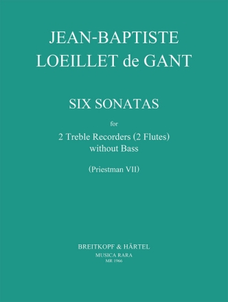 6 Sonatas for 2 alto recorders without bass score