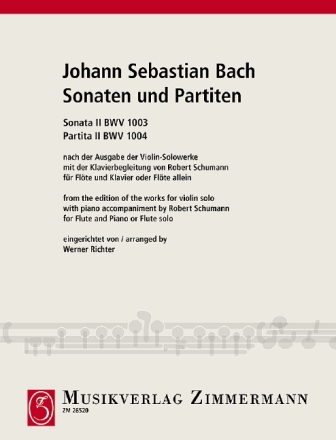 Sonaten und Partiten Band 2 BWV1003-1004 fr Flte und Klavier oder Flte allein