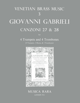 Canzonas no.27-28 for 4 trumpets and 4 trombones score and 10 parts