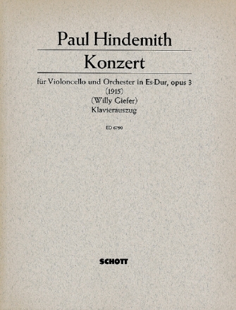 Konzert Es-Dur op. 3 fr Violoncello und Orchester Klavierauszug mit Solostimme