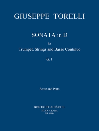 Sonate D-Dur G1 fr Trompete, Streicher und Bc Partitur und Stimmen