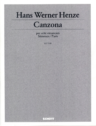 Canzona fr Oboe, Klavier, Harfe, 3 Violen und Violoncello Stimmensatz