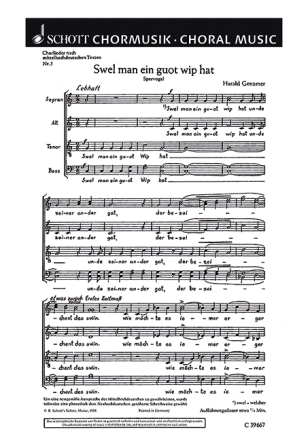 Fnf Chorlieder GeWV 17 fr gemischten Chor (SATB) Chorpartitur