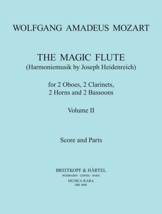 Die Zauberflte Band 2 fr 2 Oboen, 2 Klarinetten, 2 Fagotte und 2 Hrner Partitur und Stimmen
