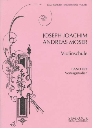 Violinschule Band 3 Teil 3 - Vortragsstudien fr Violine