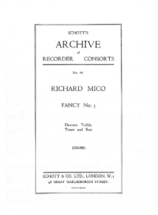 Fancy No.3 for SATB recorders