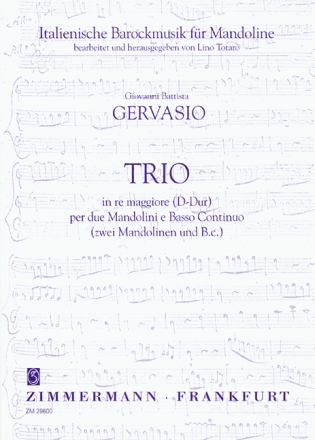 Trio D-Dur fr 2 Mandolinen und bc Stimmen