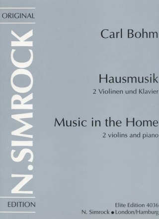 Hausmusik fr 2 Violinen und Klavier Stimmen