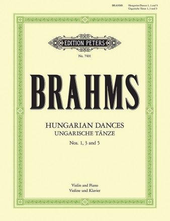 Hungarian Dances nos. 1, 3, 5 for violin and piano