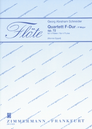 Quartett F-Dur op.72 fr 4 Flten Partitur und Stimmen