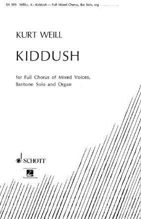 Kiddush for mixed chorus, baritone solo and organ score