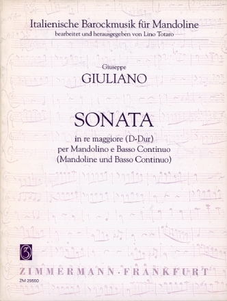 Sonate D-Dur fr Mandoline und Bc