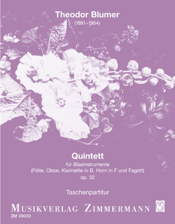 Quintett op.52 fr Flte, Oboe, Klarinette (B), Horn (F), Fagott Studienpartitur