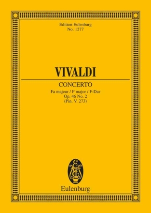 Concerto F-Dur op.46 Nr. 2 fr 2 Hrner, 2 Oboen, Fagott, Violine, Streicher und Bc Studienpartitur