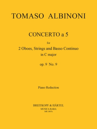 Concerto  5 op.9,9 fr 2 Oboen und Streicher Ausgabe fr 2 Oboen und Klavier