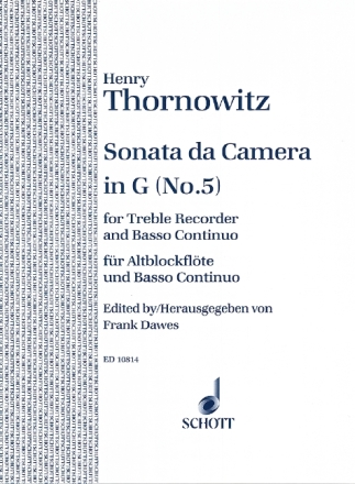 Sonata da camera in G for treble recorder and piano