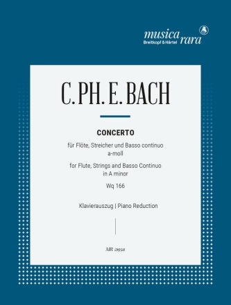 Konzert a-Moll Wq166 H431 fr Flte, Streicher und Bc Klavierauszug mit Solostimme