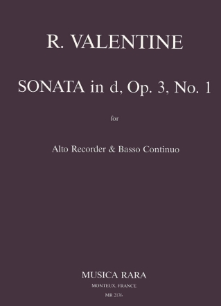 Sonata in d minor op.3 no.1 for alto recorder and bc