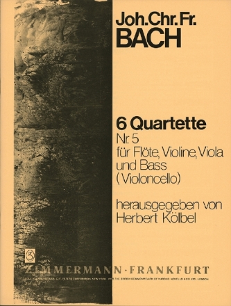 6 Quartette Band 5 (Nr.5) fr Flte, Violine, Viola und Bc Stimmen