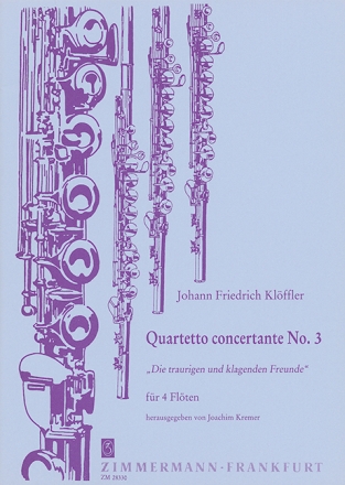 Quartetto concertante Nr.3 fr 4 Flten Partitur und Stimmen