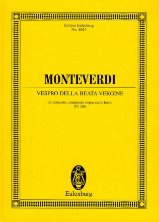 Vespro della beata vergine SV206 fr SSAATTTTBB Chor und Orchester Studienpartitur