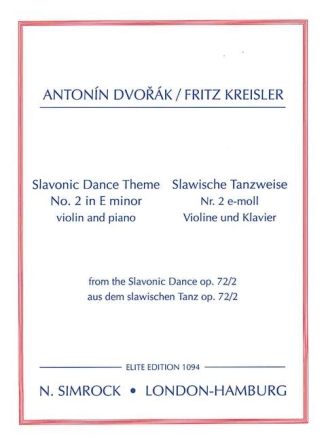 Slawischer Tanz e-Moll op.72,2 fr Violine und Klavier