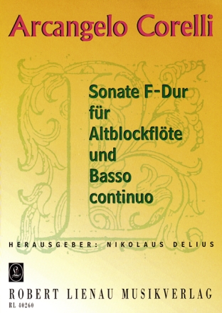 Sonate F-Dur Fr Altblockflte und Bc