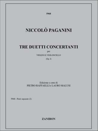 3 Duetti concertanti op.1 per violino e violoncello parti