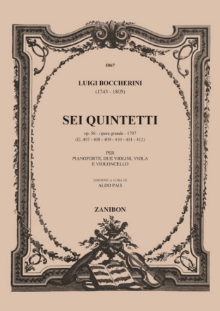 6 Quintetti op.56 fr Klavier und Streichquartett Partitur (= Klavierstimme)