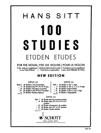 100 Studies op.32 vol.5 20 studies for the violin (double stopping)