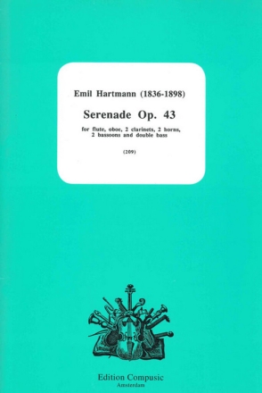 Serenade op.43 for flute, oboe, 2 clarinets, 2 horns, 2 bassoons, double bass
