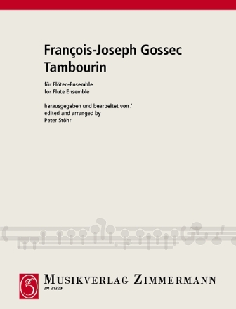 Tambourin fr Piccolo, 4 Flten, Altflte in G, Baflte in C und Tamburin Partitur und Stimmen
