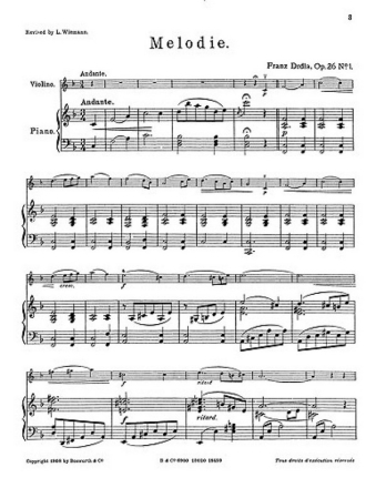 Melodie op.26,1 for violin and piano