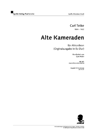Alte Kameraden Es-Dur fr Akkordeon (Originalausgabe)